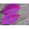 Alilang Neon Hot Pink Brown Boho Retro Feather Dangle Drop