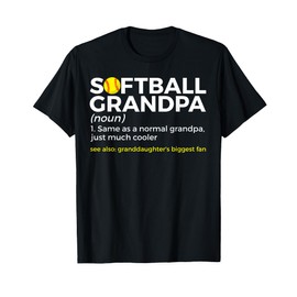 Softball Grandpa Definition Granddaughter's Biggest Fan T-Shirt