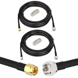 CORONIR 3ft SMA to F Adapter Cable SMA Male to F Male RF Coaxial Cable RG58 Cable for TV Radio Antenna Satellite Port RTL-SDR Dongle -Pack of 2