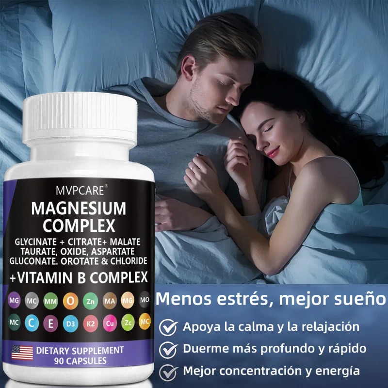 9 In 1 Magnesio Complex 90 Cps Glicinato De Magnesio