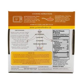 Pride Of India - Tikka Curry Mung Bean Papadum Lentil Crisp, Pack of 6-10 count (3.53oz - 100gm) - Instant Microwaveable Vegan Healthy Crackers | Tastes like Indian Curry Sauce | Mild Spice Level