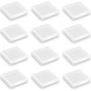 12 empty square mini clear plastic cases with cover for