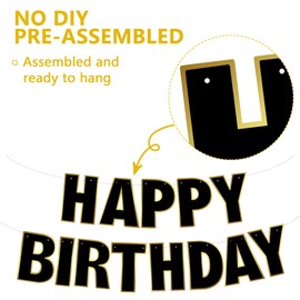 RICHHHA Pre-Strung Happy Birthday Banner Happy Birthday Backdrop Sign Garland Rainbow Party Supplies Holiday Decorations for Women Men Boys Girls NO-DIY Macaron