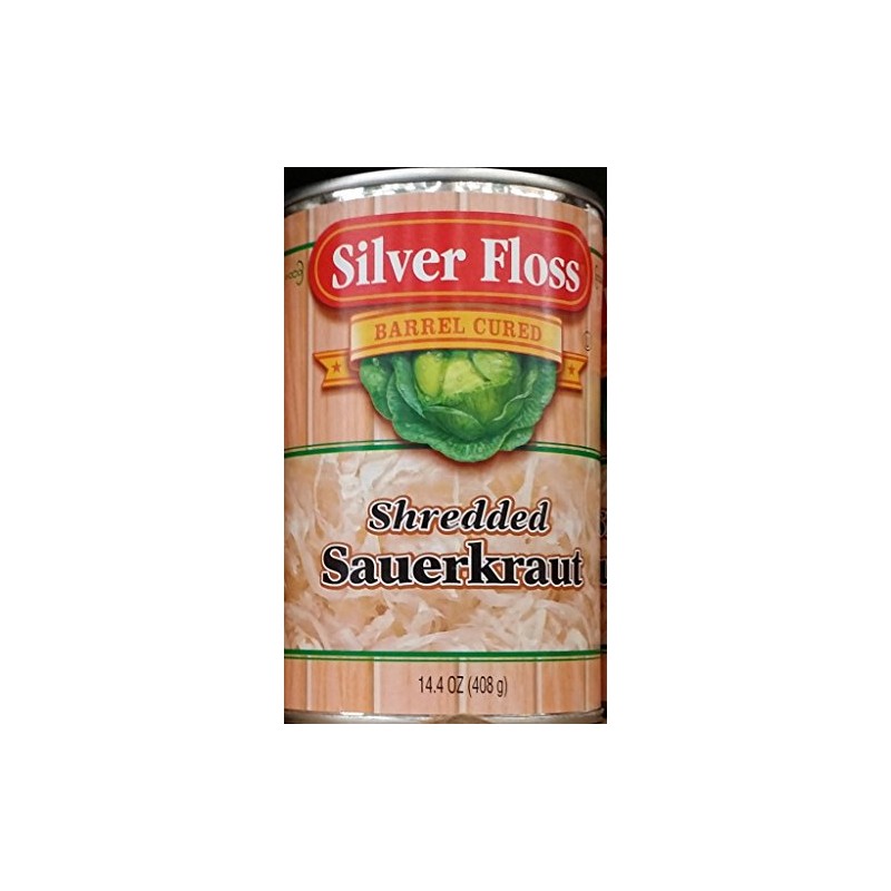Silver Floss Barrel Cured Shredded Sauerkraut 14.4 Oz (Pack of