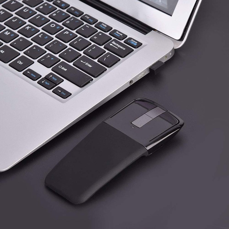 Yunseity Foldable Arc Touch Mouse, USB Receiver for PC Notebook,