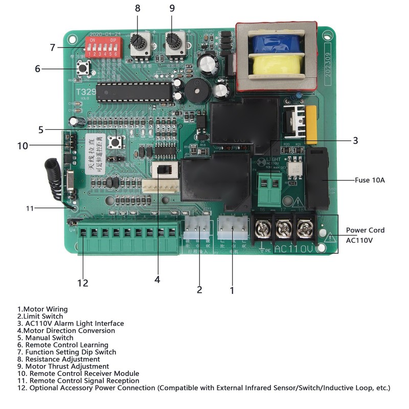 Universal Circuit Control Board for Sliding Gate Opener Main Electronic