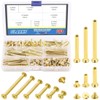 Glarks 120 Sets Gold Chicago Screws Assortment, M5 x 6/15/25/35/45/55