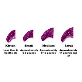 Purrdy Paws One Year Supply Soft Nail Caps for Cats Royal Pink Glitter Small - Extra Adhesives