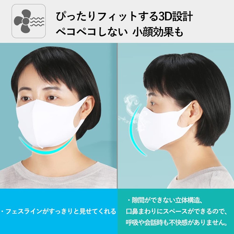 [ORIENEX] マスク 3Dフィットマスク 12枚入 スポーツマスク 息苦しくない 布マスク 選べる4サイズ 血色マスク 洗える