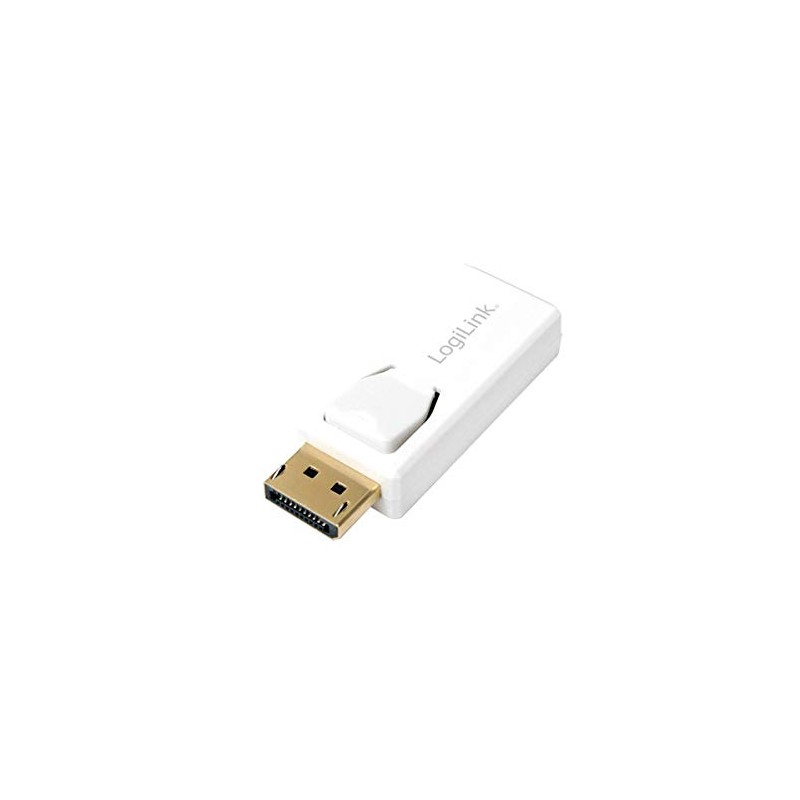 LogiLink CV0057 DisplayPort zu HDMI Adapter, mit Verriegelungsmechanismus, weiß