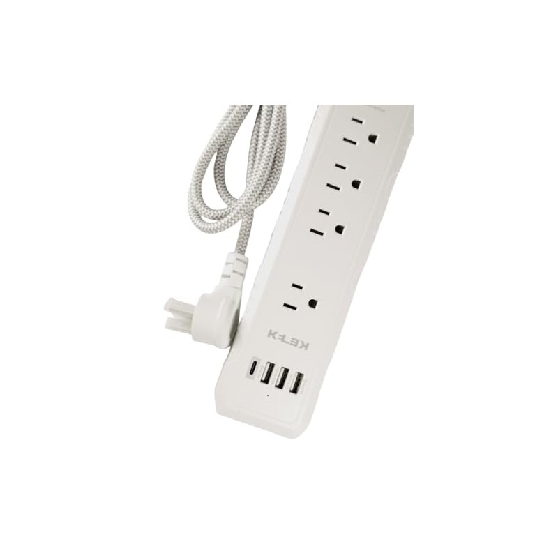 KELEK Multicontacto con 4 Salidas de127AC, 3 USB-A y 1