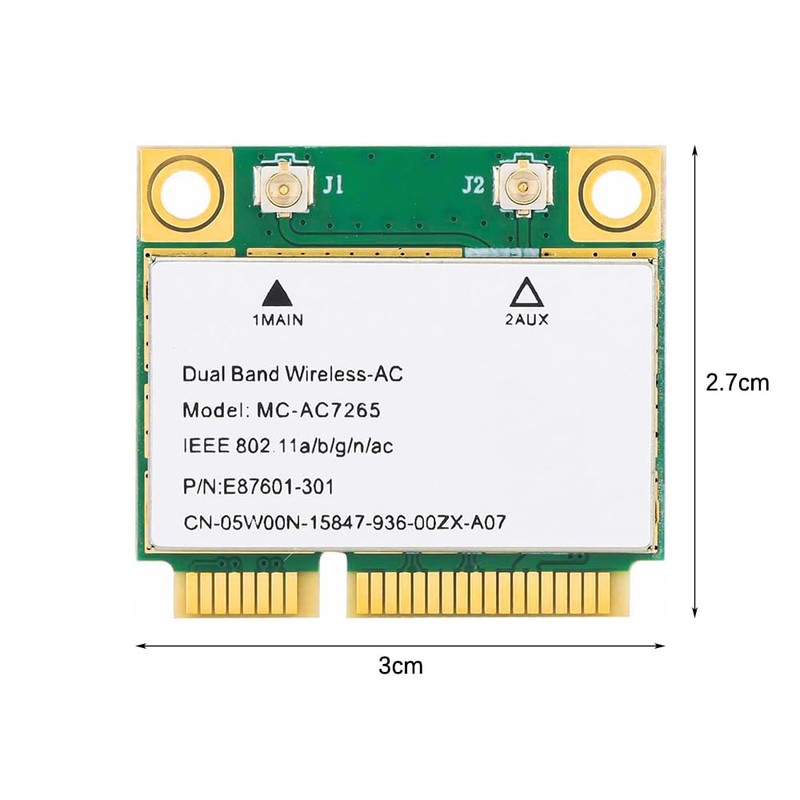 CENPEK PCIE WiFi Card MC-AC7265 - Dual Band 2.4G/5G Bluetooth