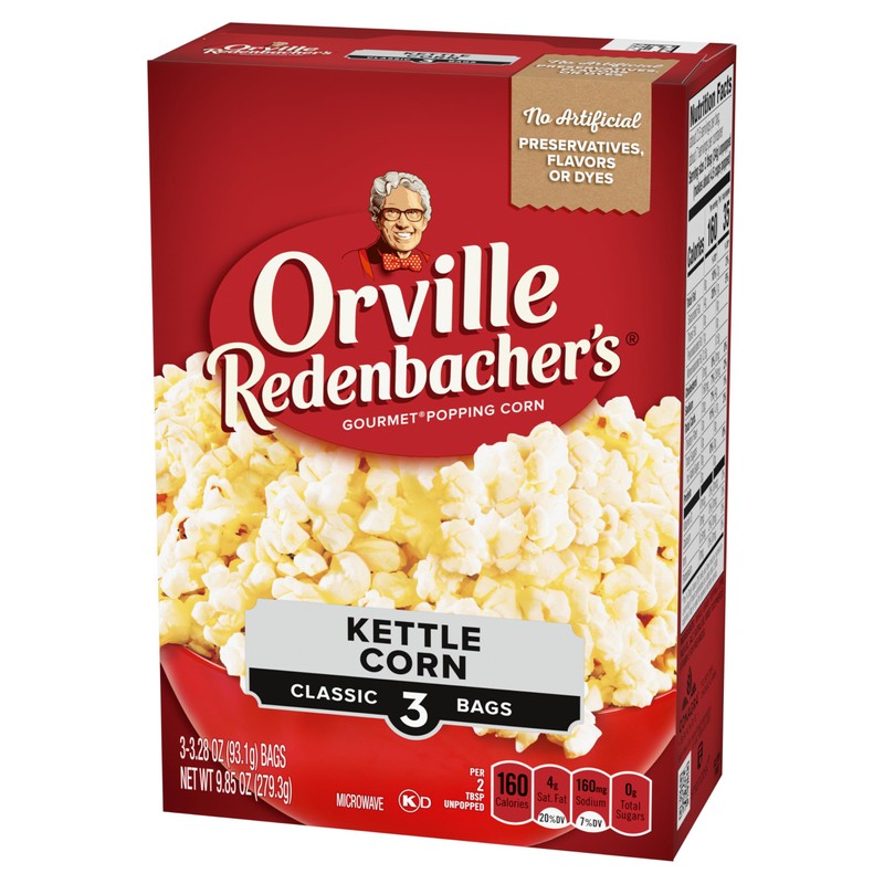 Orville Redenbacher’s Microwave Popcorn, Kettle Corn, 3g Fiber Per Serving,