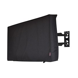 50" Outdoor TV Cover, Black Waterproof Universal Protector for 55'' LCD, LED, Plasma Television Sets - Compatible with Standard Mounts and Stands. Built in Remote Controller Storage Pocket