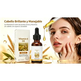Aceite de Vitamina E 30 ml - Antioxidante -Hidratante - Piel Suave - apto para todo tipo de piel, que ayuda a atenuar cicatrices y nutre la piel. Un aceite perfecto para el cuidado corporal y del baño