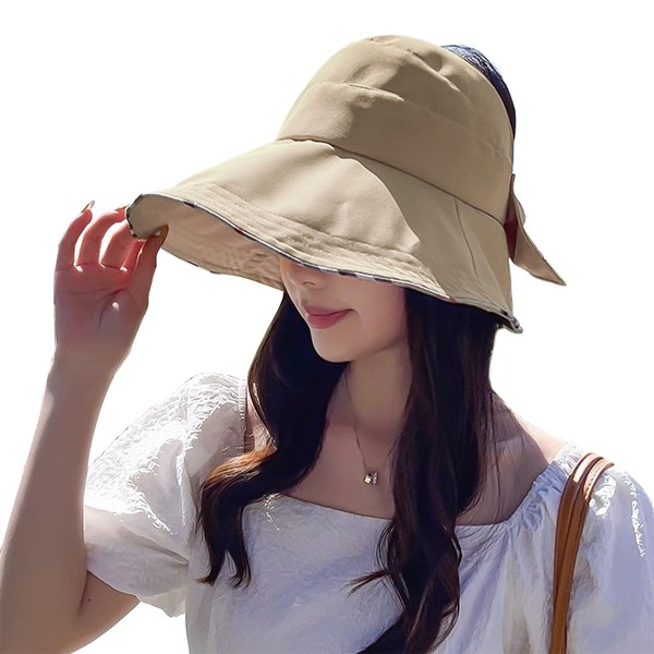 Ciyuhome Bowtie Sun Visor Hats for Women Soft Wide Brim