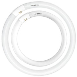 Celiwace FC16T9/WW 40 Watt and FC12T9/WW 32W Set, 2700K Soft White, 16'' T9 40W Circline Light Bulbs, 12 inch 32 Watt Circular Fluorescent Tube, Round Fluorescent Bulb CRI 82, 5700 Lumen G10q