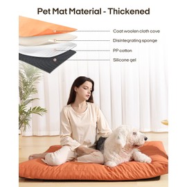 Thirdream Leather Dog Bed for Large Dogs,Orthopedic Support Thickened Dog Bed - Durable Scratch-Resistant, Easy to Clean, Waterproof & Non-Slip Comfort,54''L×40.2''W×4.7''Th