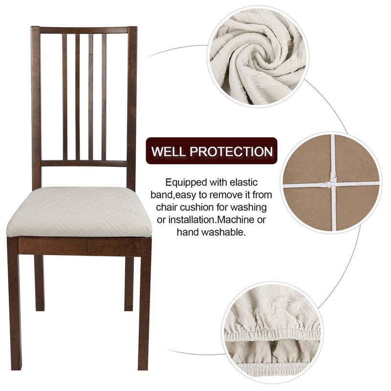 SearchI Seat Covers for Dining Chairs, 4 Pack Stretchable Removable
