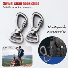 Lobster Clasps Clasp Dog Lead Key Chain Keychain Trigger Swivel Snap Hook Clips Clip Carabiner Heavy Duty, 2 Pack Black