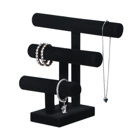 Pangkeep 3 Tier Bracelet Holder Black Bracelet Stand Jewelry Display for Sale Necklace Chain Hair Ties