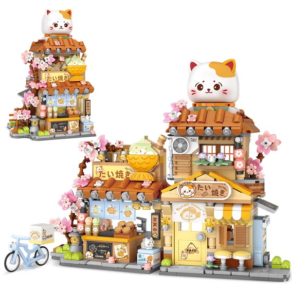 Japanese Street View Taiyaki Shop Mini Building Blocks for Girls