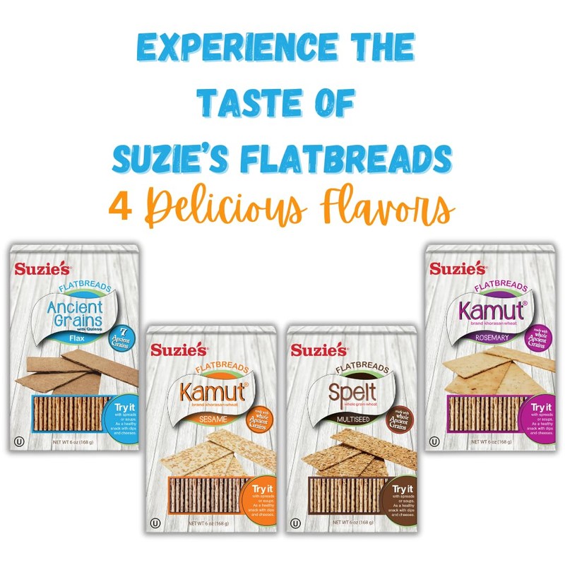 Suzie's 7 Ancient Grain Flatbread Crackers| Pack of 12 |