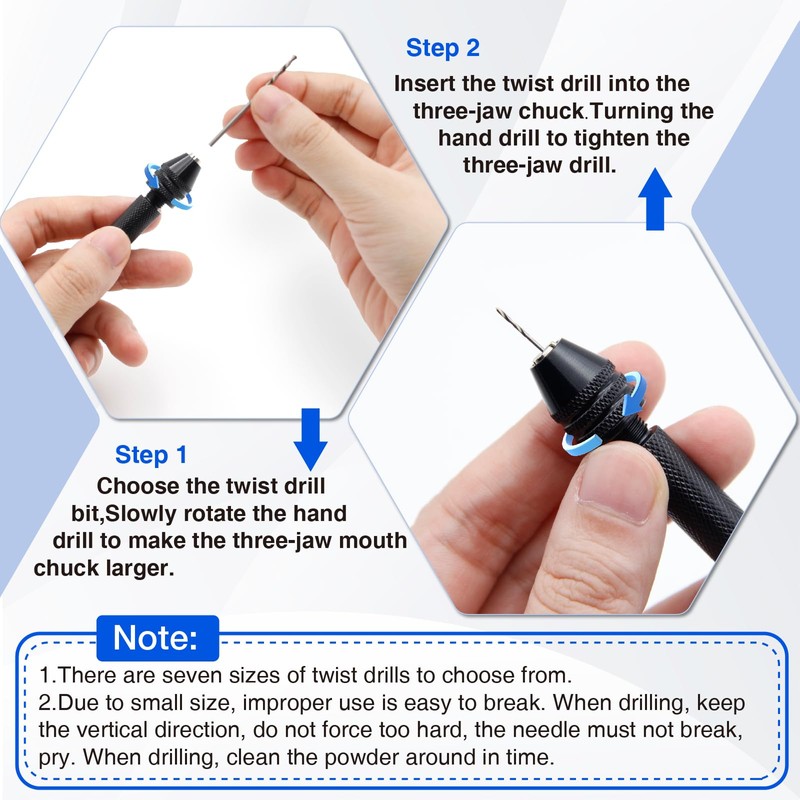 FiLwW Pin Vise Hand Drill, 20 Pieces Hand Drill Bits