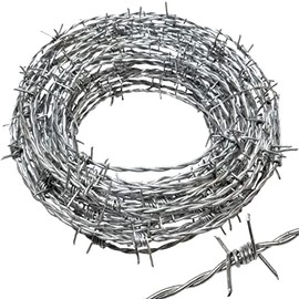 Dlh western Real Barbed Wire 60ft 15.5 Gauge 4 Point - Great for Crafts, Fences, and Critter Deterrent