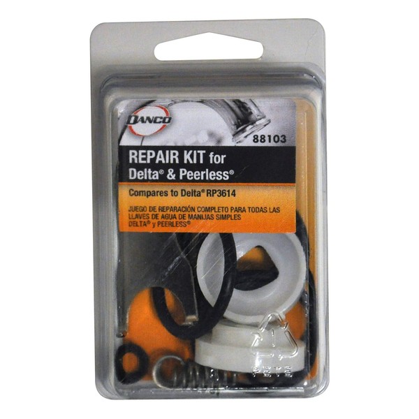 Danco 88103 Repair Kit for Delta/Peerless Single-Handle Faucets, Black, White, Stainless Steel