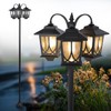 SAKSIAPRO 3-Head Solar Lamp Post Light, 73" Solar Lights Outdoor