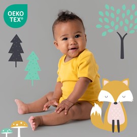 schlummersack Short Sleeve Baby Bodysuit Set Made of 100% Organic Cotton, Pack of 5 Baby Bodysuit - Summer Baby Bodysuit Short Sleeve Organic Cotton Baby Bodysuits in Various Sizes and Designs, Forest