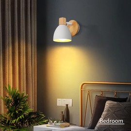 WOTTES Wall Lights, Vintage Wall Lamp, Modern Wall Lamp E27, Suitable for the Living Room, Kitchen, Bedroom, Hallway, Dining Room (White)