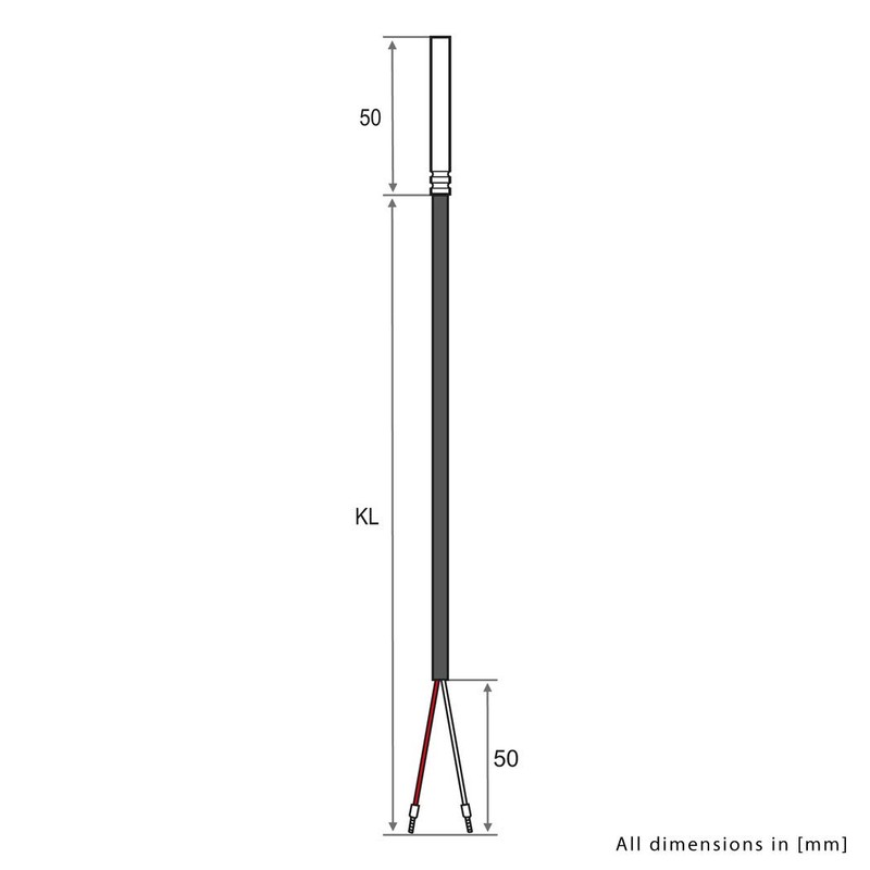 iOVEO 035HP01203 PT100 Temperature Sensor with PVC Cable 105°C, Temperature