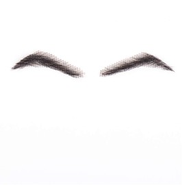 100% Human Hair False Brows for Men and Women Re-Usable Lace Base Fake Eyebrows Black Color (MM-A2)