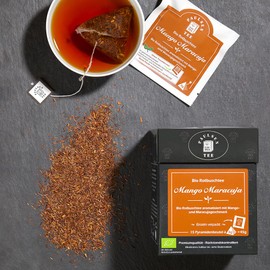 Organic Mango Passion Fruit 15 x 3 g, Individually Enveloped, Paulsen Tea Red Bush Tea in Pyramid Bag - Organic, Residue Controlled & Certified