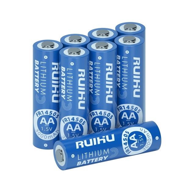 RUIHU AA Batteries 8 Pack Lithium Iron Double A Batteries
