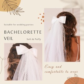 YAEISM - Peine de velo de novia con purpurina para novia, velo de soltera con diamantes de imitación, perlas para novias, Arco, Largo