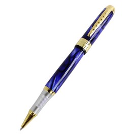 Gullor Elegant Blue Flower Gold Buckle Rollerball Pen 250 Original Pen Pouch Gift Box Set