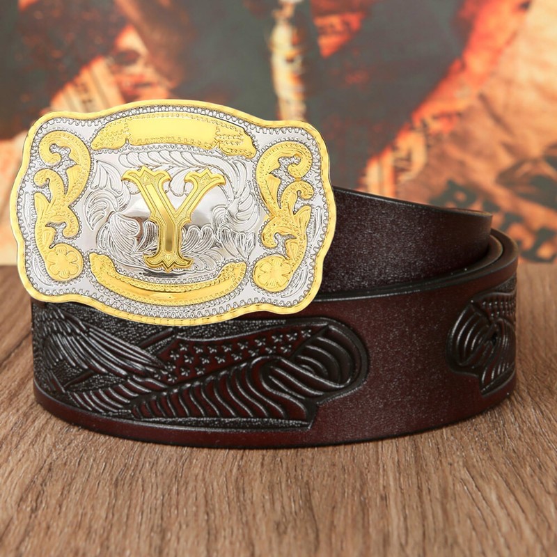 Western Belt Buckle Initial Letters ABCDJST to Z Cowboy Rodeo