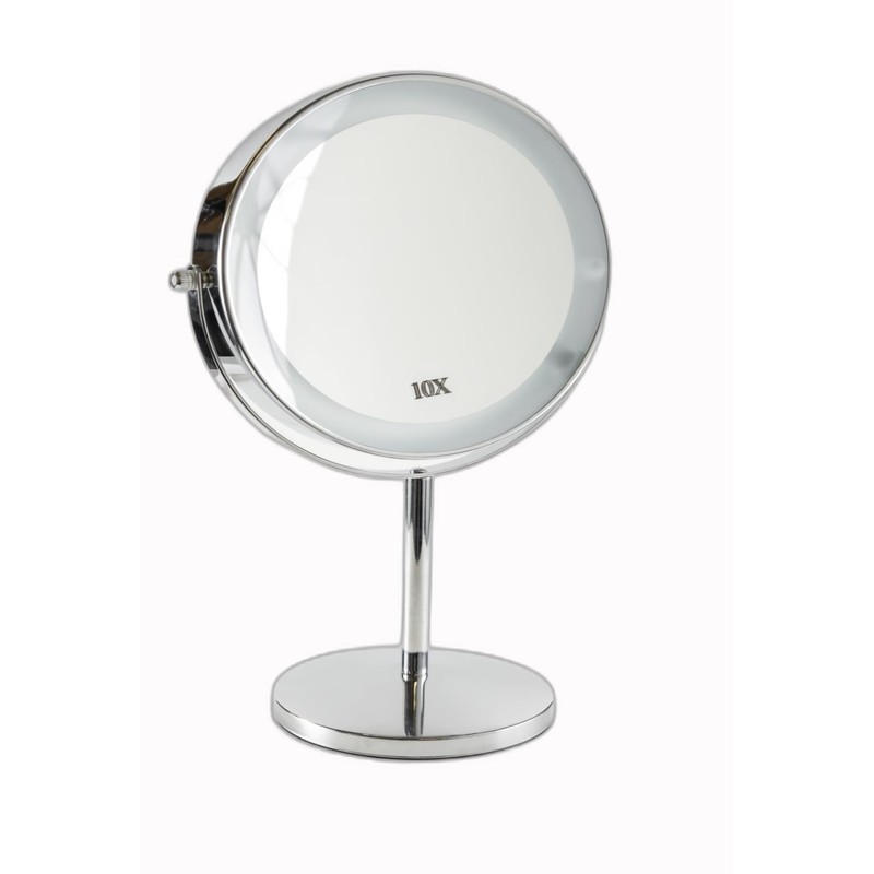 Rechargeable Lighted Makeup Vanity Mirror with Magnification, 8 Inch Double