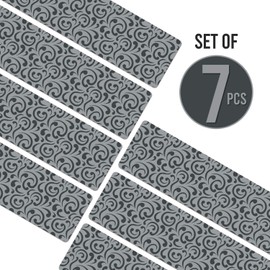 Shape28 Set of 7 Stair Treads Ultra-Thin with Non Slip Rubber Backing 9”x26”, Gray 7 Pieces
