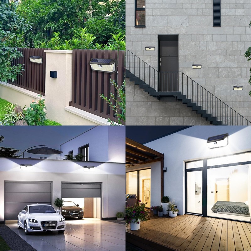 Solar Outdoor Lights, 4000LM 388 LEDs Motion Sensor Outdoor Light,