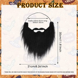 Sibba Party Fake Beard, Fake Mustaches Funny Self Adhesive Novelty Moustache Festival Party costume and Christmas Supplies Decorations Masquerade Party (Black)