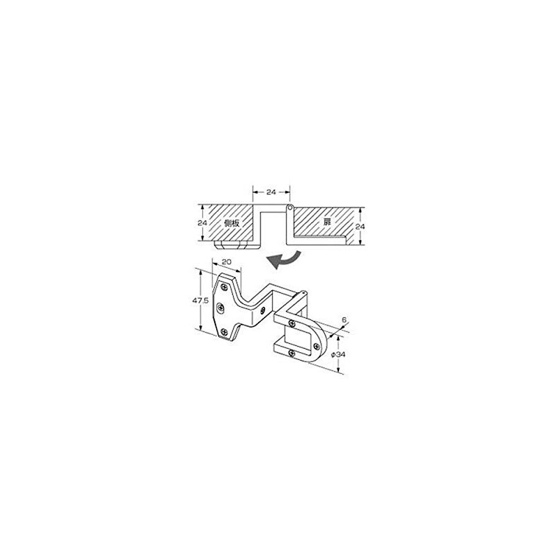 Hi-Logic Angle Hinge AB Color 24×24 17197