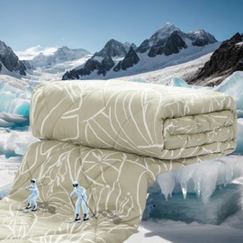 ZonLi Cooling Blanket for Hot Sleepers Queen Size, Q-Max 0.5 Lightweight Cool Touch Breathable Summer Blanket for Night Sweats, All-Season Cold Blankets, Tropical Green