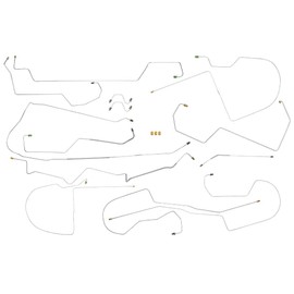 Inline Tube Replacement for 1996-99 Buick Lesabre Front Disc Rear Drum with ABS & Traction Control (Side of ABS) Brake Line Kit 13pc, Stainless