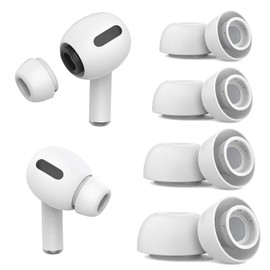 4 Pairs Replacement Ear Tips for Airpods Pro - YOUDU Non-Slip Silicone Ear Buds for Airpods Pro 2nd Generation with Noise Reduction Hole & Built-in dust Guard Screen (XS/S/M/L) White
