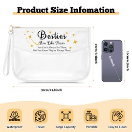 Bestie Friend Gifts for Women Clear Makeup Bag Unique Christmas Birthday Graduation Gifts for Teen Girl Bestie Long Distance Present for Her Cosmetic Bag Travel Toiletry Makeup Pouch