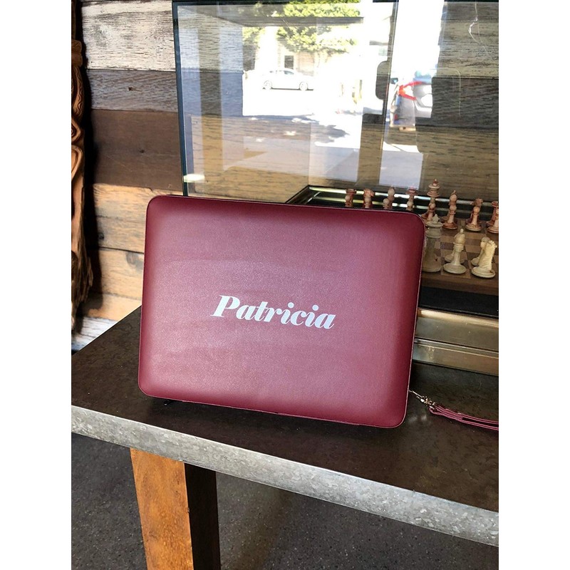 WE Games Custom Monogram Magnetic Travel Backgammon Set - Burgundy